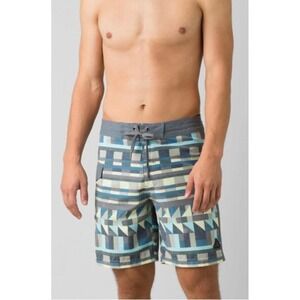 Y2K prana board shorts 31" pocket quality stretch geometric surf beach